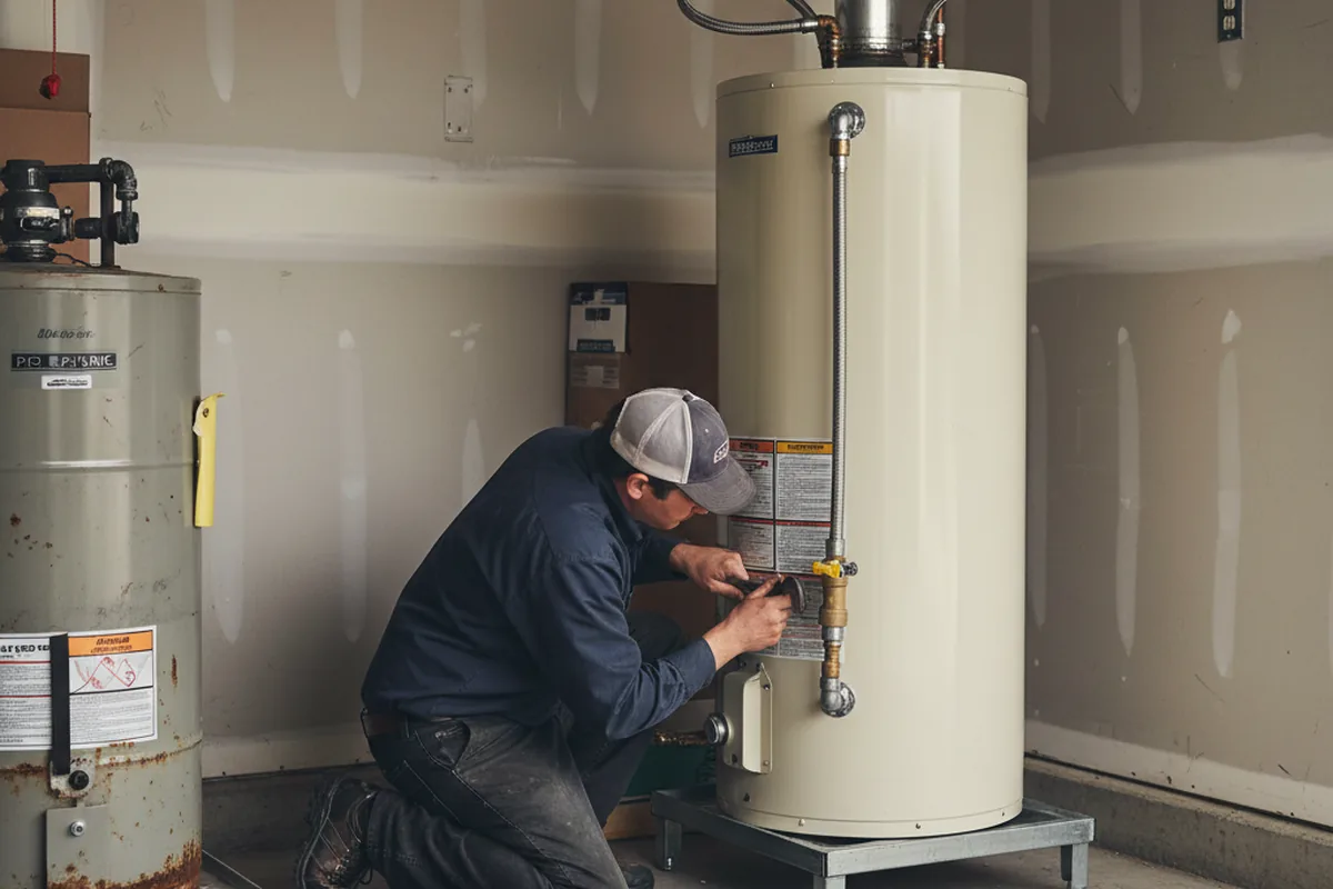 Water heater and shutoff valve replacement in Waterford